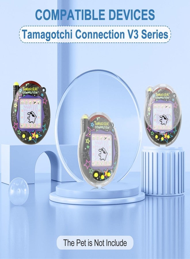 جراب SGHLDE لجهاز Tamagotchi Connection V3، غطاء واقٍ شفاف صلب من البولي كربونات مقاوم للصدمات، حقيبة تخزين محمولة شفافة لملحقات Tamagotchi Connection، شبه شفاف - Image 2